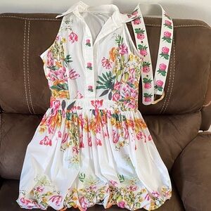 Floral White Kids Dress